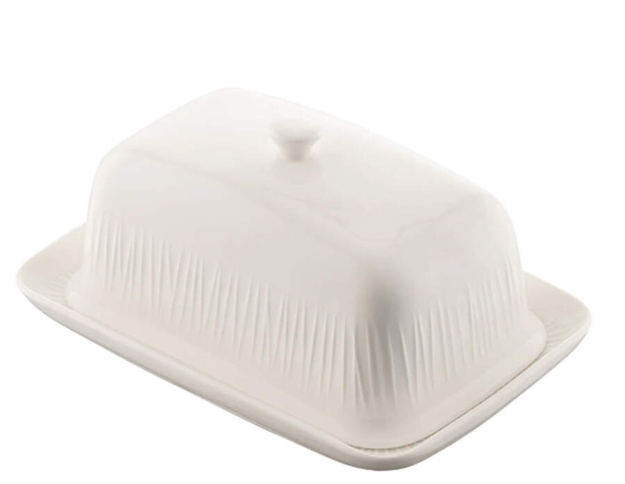 Erne Rectangular Covered Butter by Belleek Pottery (Ireland)-1