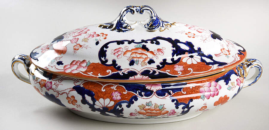 New Chusan Oval Covered Vegetable by Booths-1