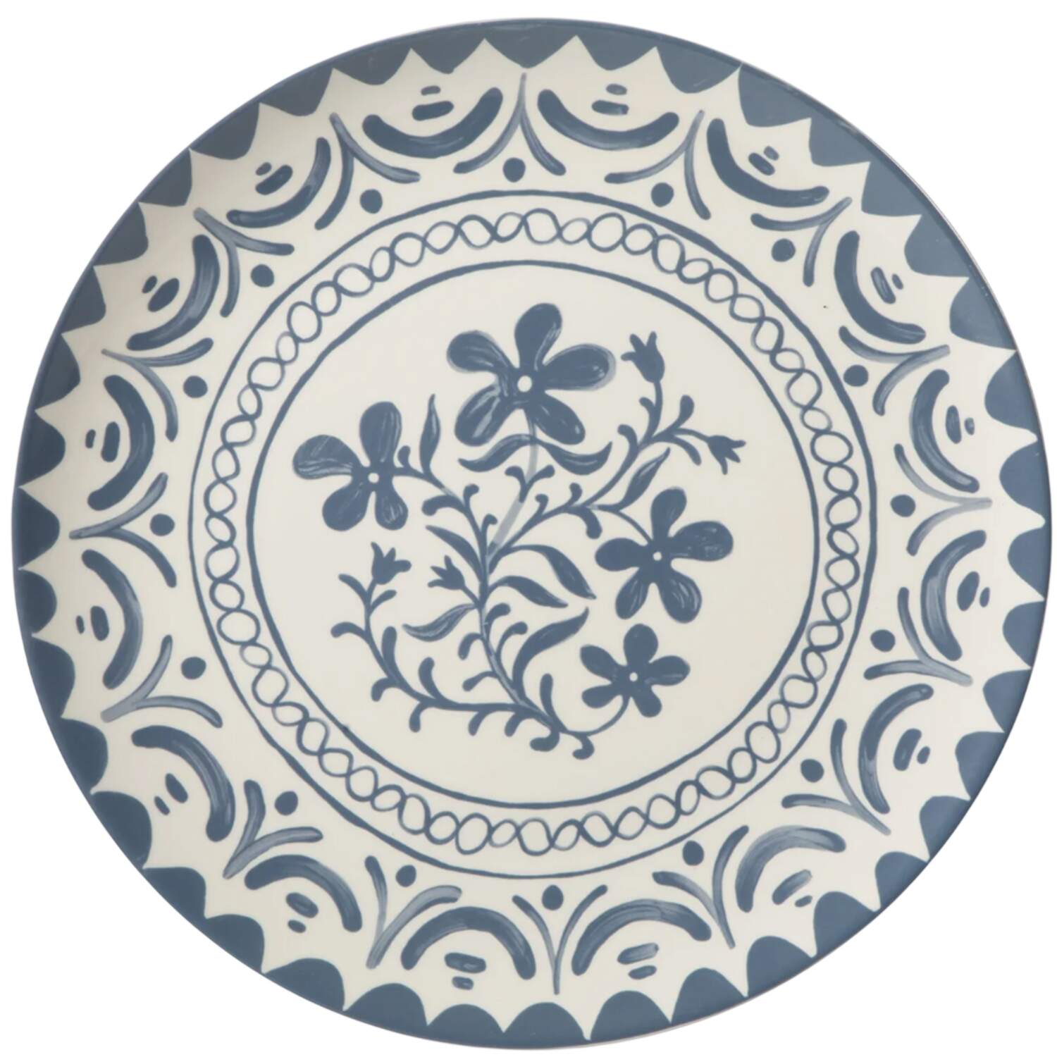 Valencia Flor-Blue Iris 13" Chop Plate (Round Platter) by Bloomhouse China-1