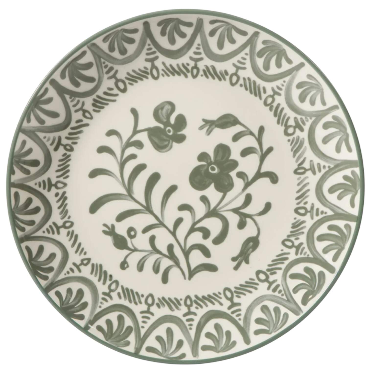 Valencia Flor-Fern Green Dinner Plate by Bloomhouse China-1