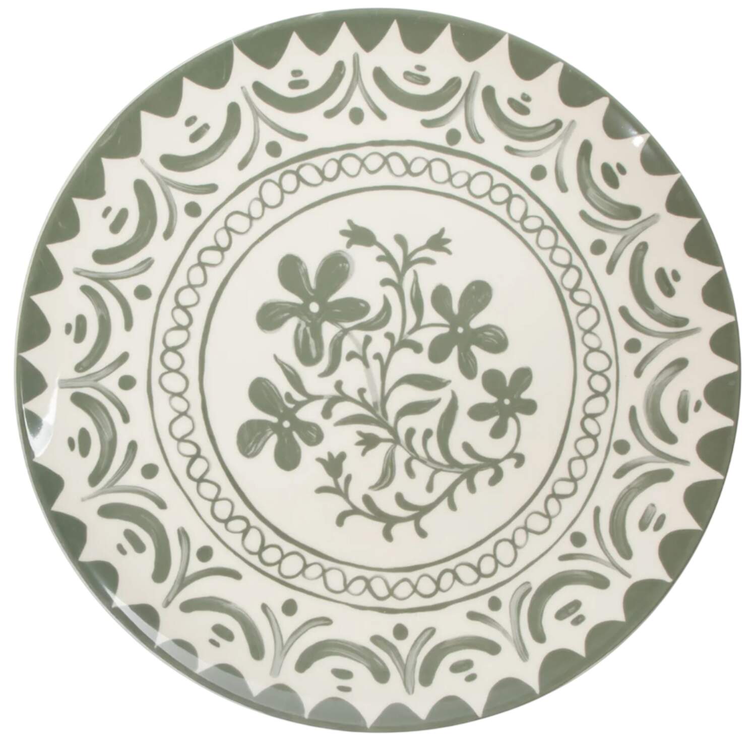Valencia Flor-Fern Green 13" Chop Plate (Round Platter) by Bloomhouse China-1