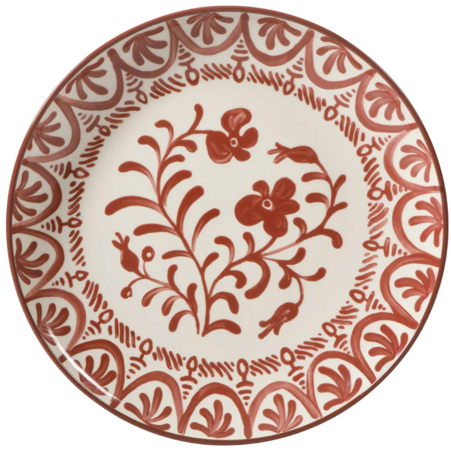 Valencia Flor-Pomegranate Red Dinner Plate by Bloomhouse China-1