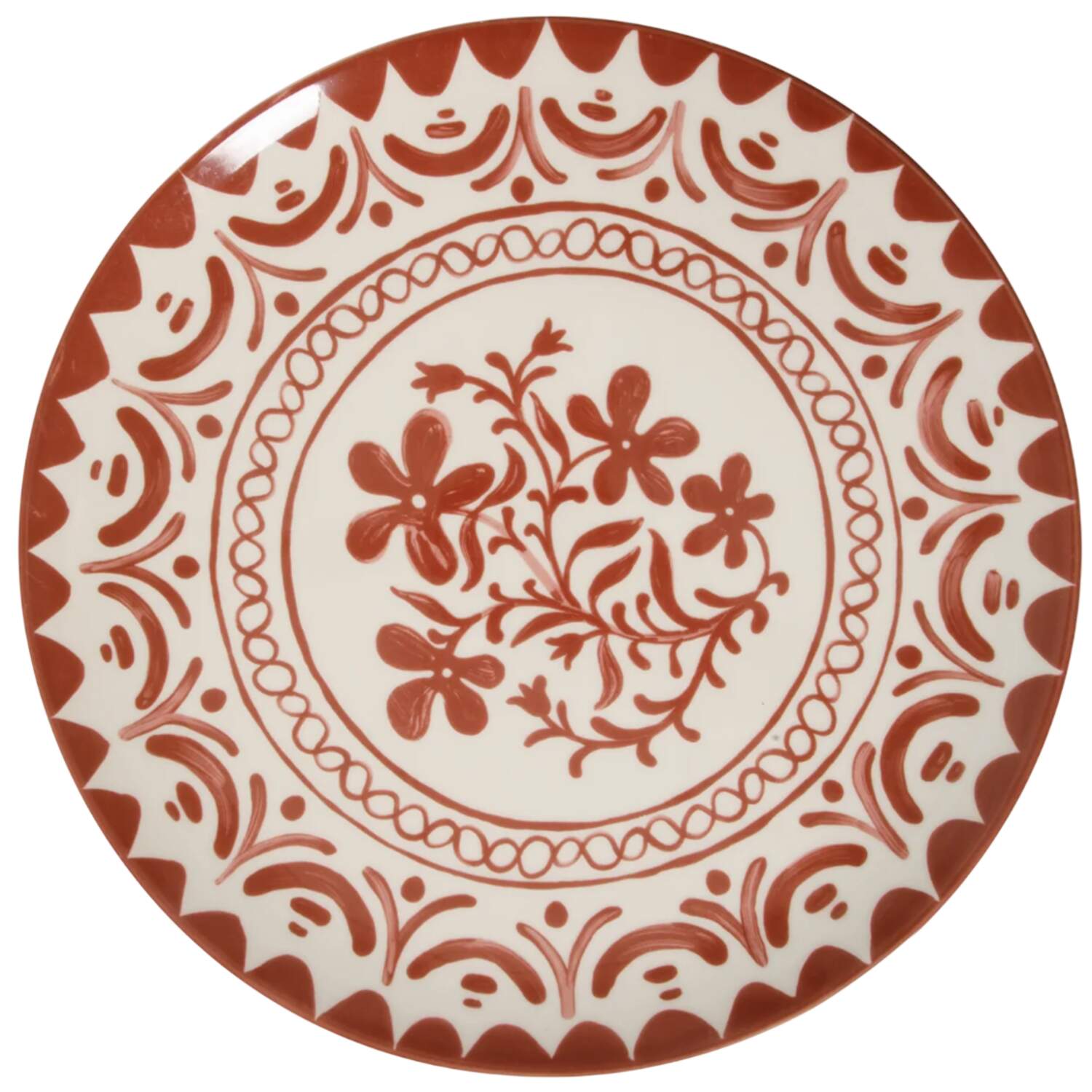 Valencia Flor-Pomegranate Red 13" Chop Plate (Round Platter) by Bloomhouse China-1