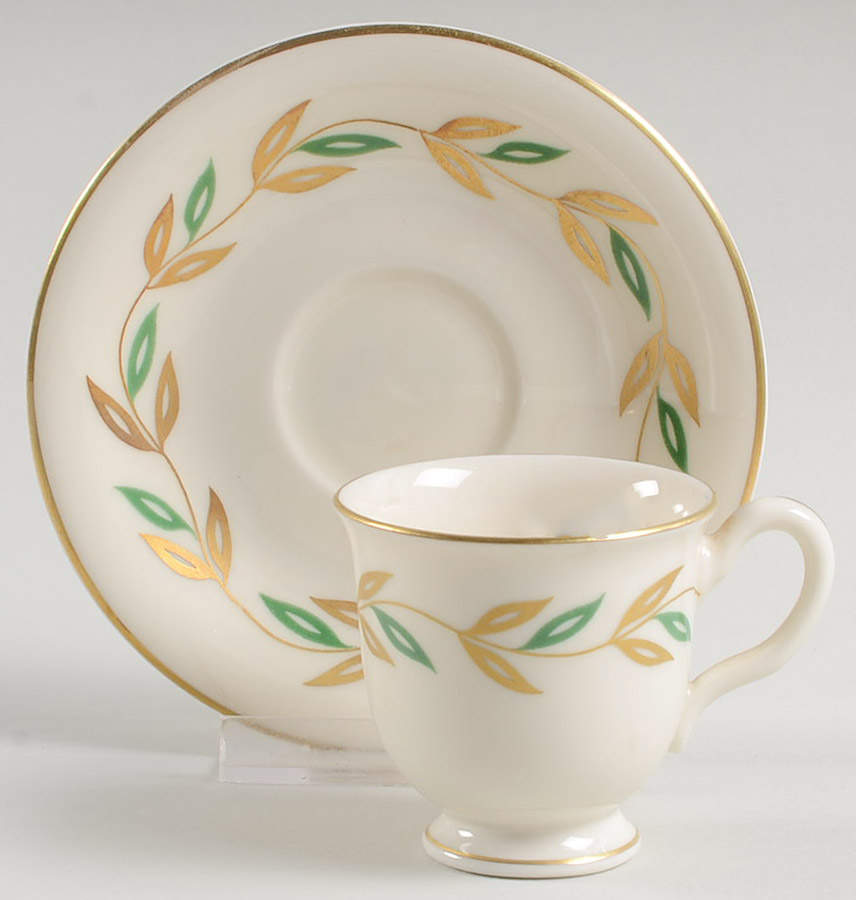 Alberta Footed Demitasse Cup & Saucer Set by Castleton (USA)-1