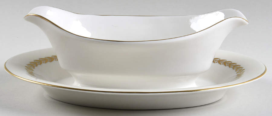 Aria Gravy Boat with Attached Underplate by Castleton (USA)-1