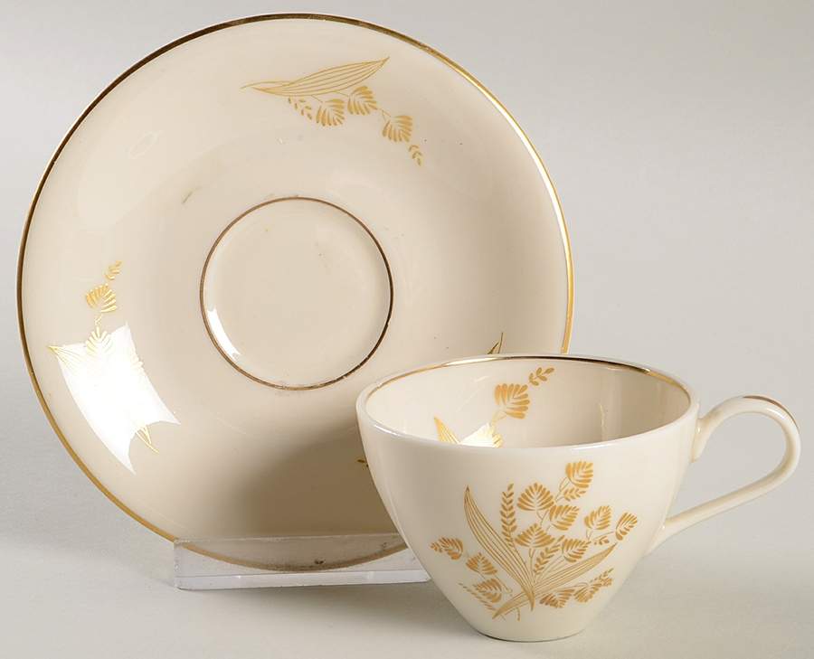 Autumn Lea Flat Demitasse Cup & Saucer Set by Castleton (USA)-1