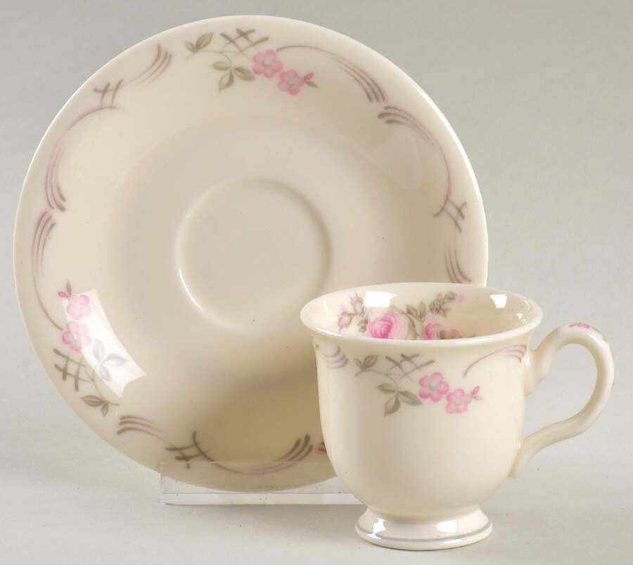 Belrose Footed Demitasse Cup & Saucer Set by Castleton (USA)-1