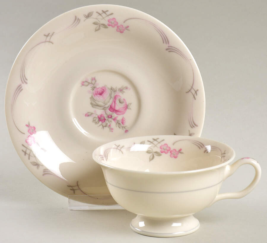 Belrose Footed Cup & Saucer Set by Castleton (USA)-1