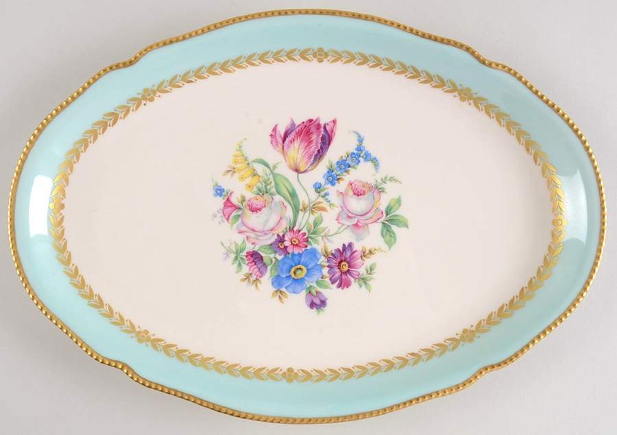Bellwood Turquoise 13" Oval Serving Platter by Castleton (USA)-1