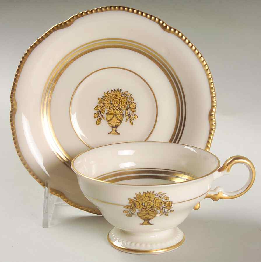 Belmont Footed Cup & Saucer Set by Castleton (USA)-1