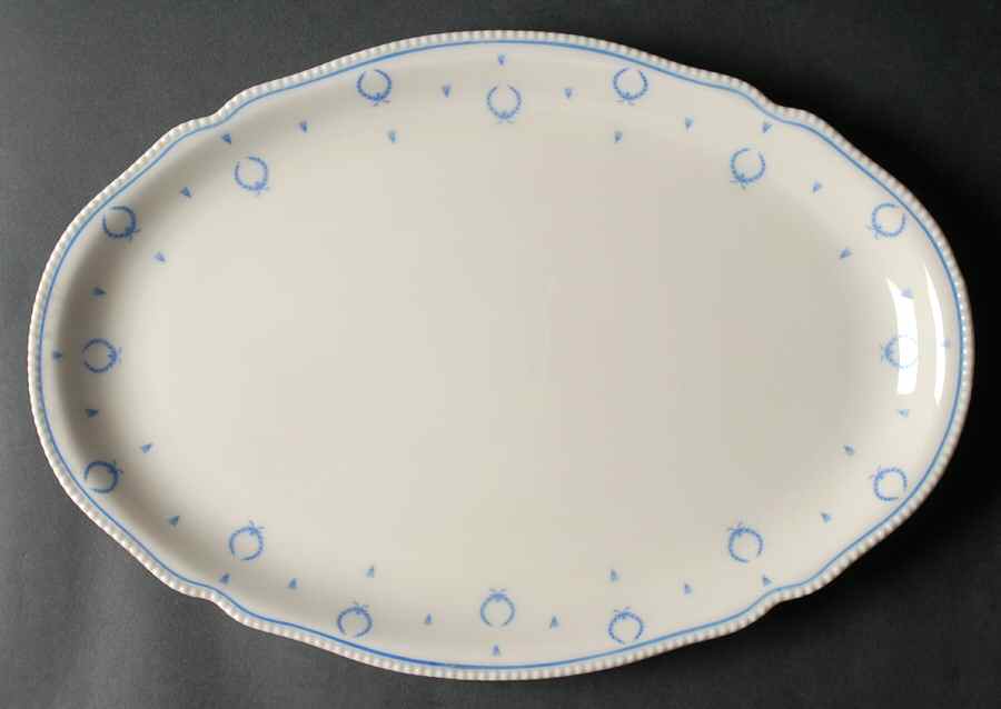 Blue Bow 16" Oval Serving Platter by Castleton (USA)-1