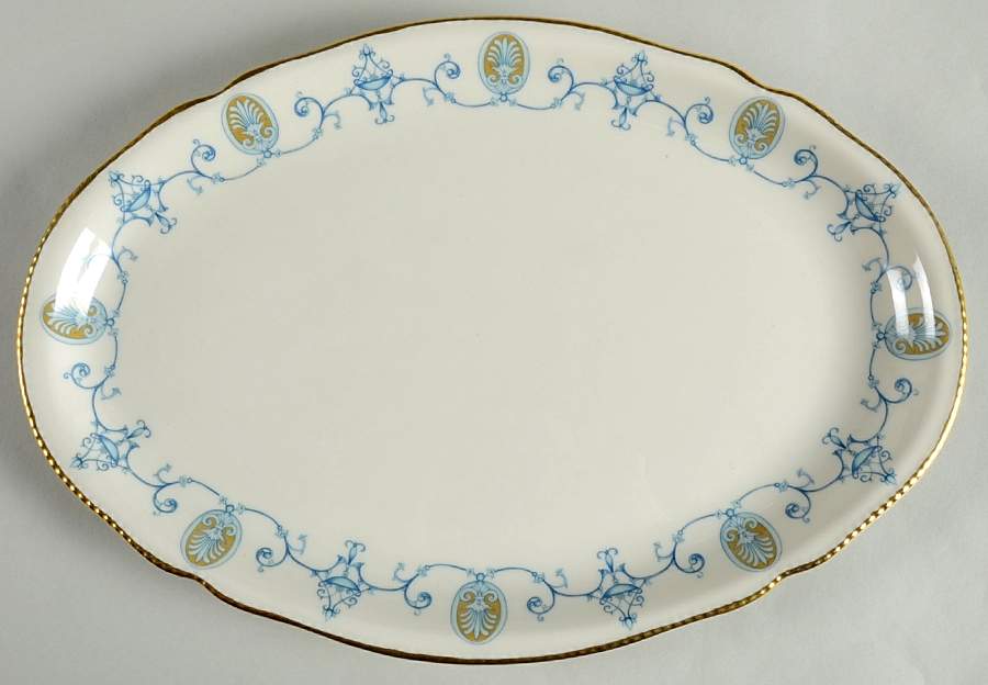 Blue Medallion 13" Oval Serving Platter by Castleton (USA)-1
