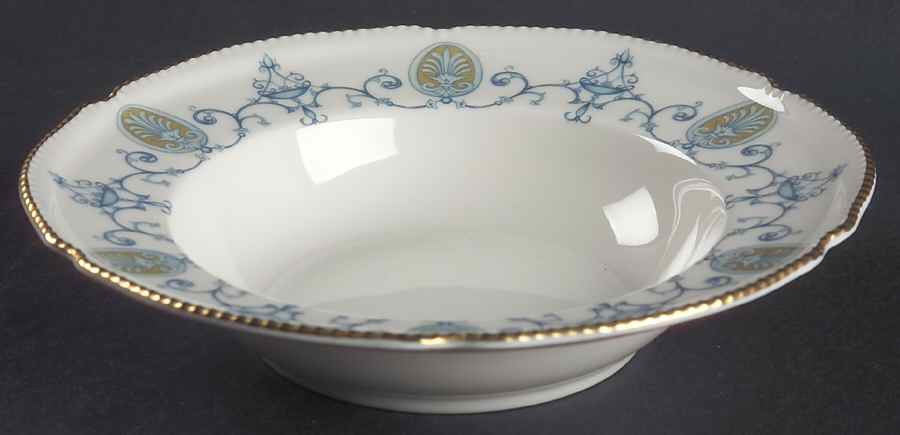 Blue Medallion Rim Soup Bowl by Castleton (USA)-1