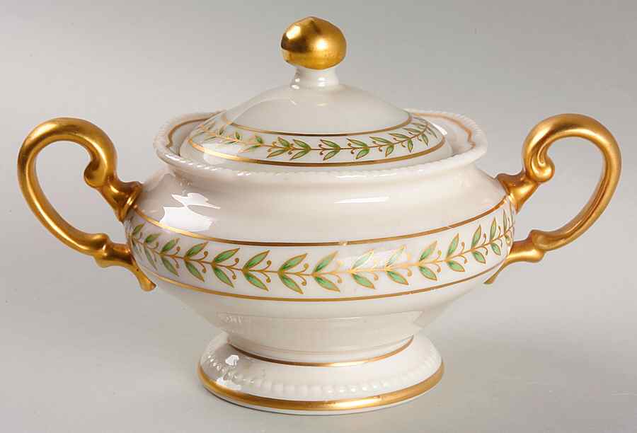 Bristol Green Sugar Bowl & Lid by Castleton (USA)-1