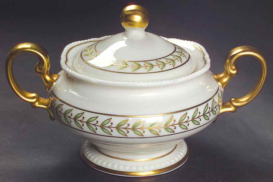 Bristol Green Sugar Bowl & Lid by Castleton (USA)-1