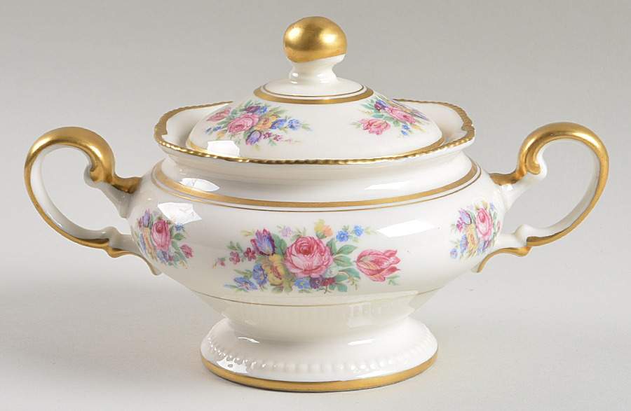 Castleton Bouquet Sugar Bowl & Lid by Castleton (USA)-1