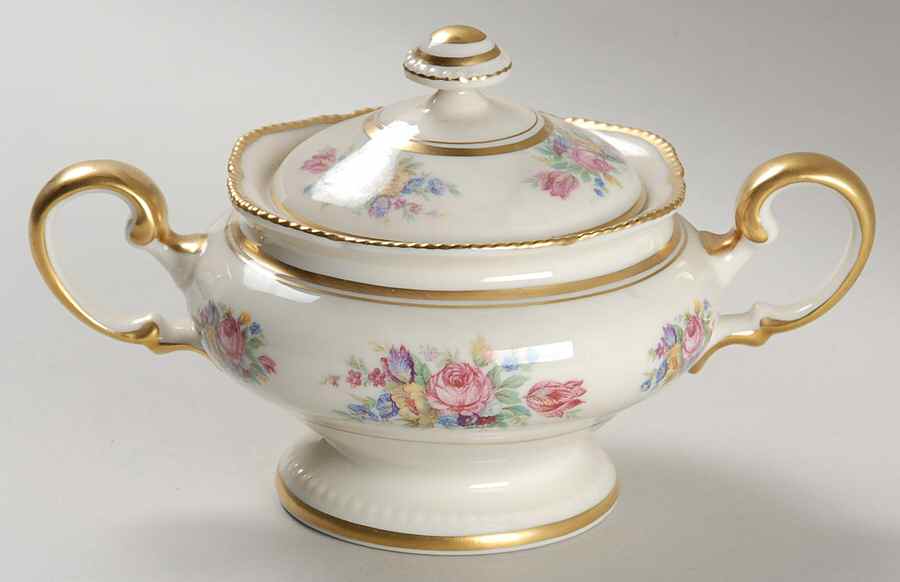 Castleton Bouquet Sugar Bowl & Lid by Castleton (USA)-1