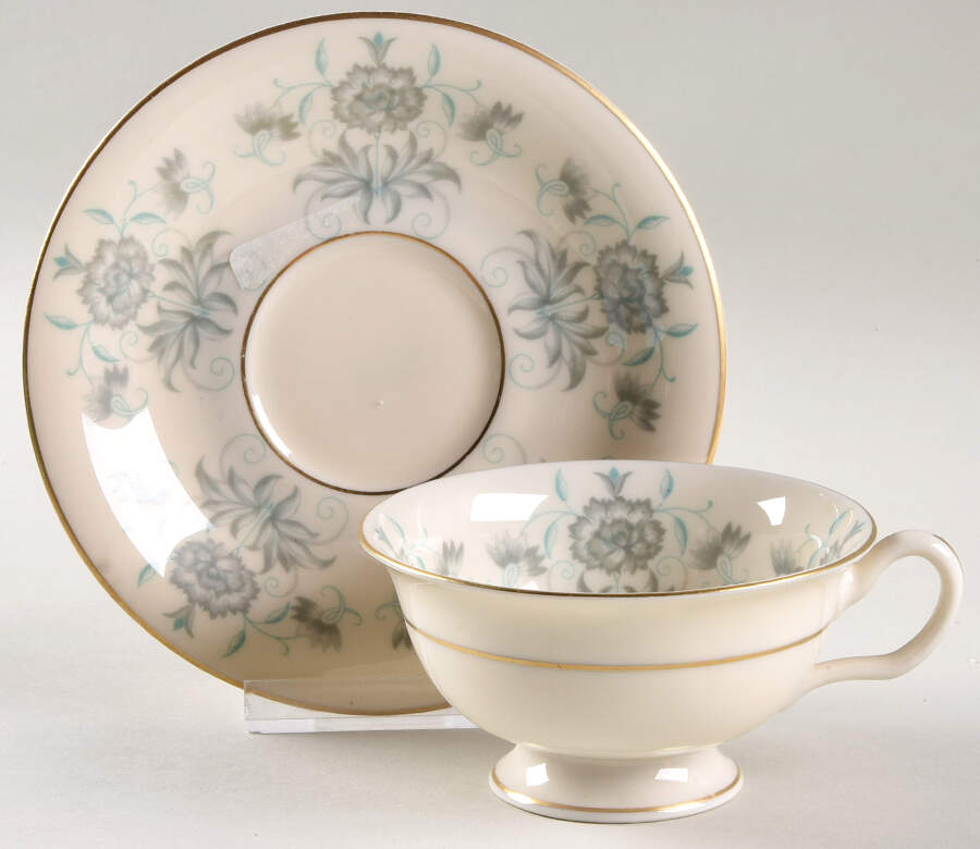Caprice Footed Cup & Saucer Set by Castleton (USA)-1