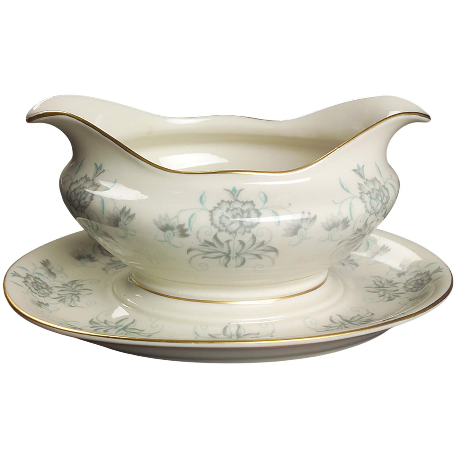 Caprice Gravy Boat with Attached Underplate by Castleton (USA)-1