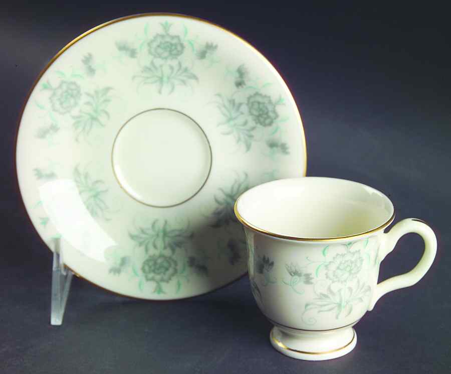 Caprice Footed Demitasse Cup & Saucer Set by Castleton (USA)-1