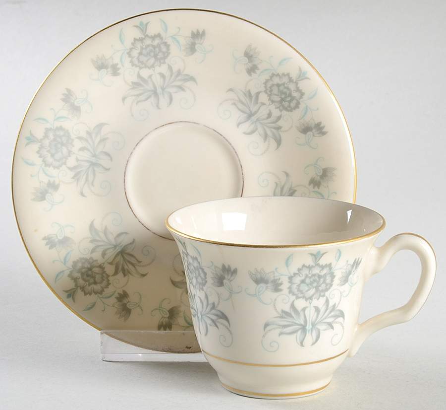 Caprice Flat Demitasse Cup & Saucer Set by Castleton (USA)-1