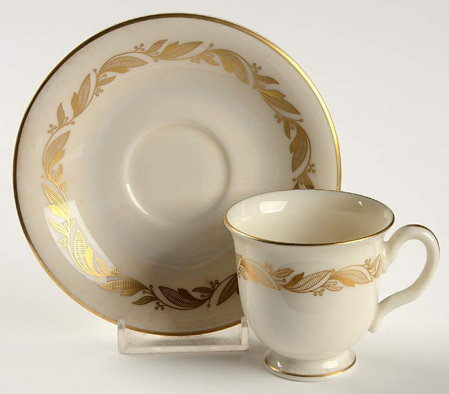 Carlton Footed Demitasse Cup & Saucer Set by Castleton (USA)-1