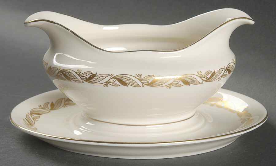 Carlton Gravy Boat with Attached Underplate by Castleton (USA)-1