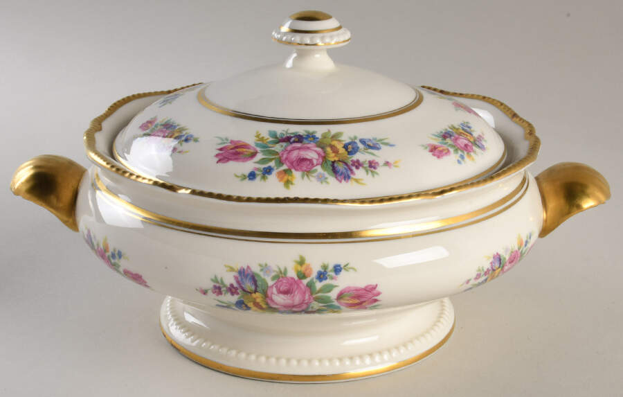 Castleton Rose Round Covered Vegetable by Castleton (USA)-1