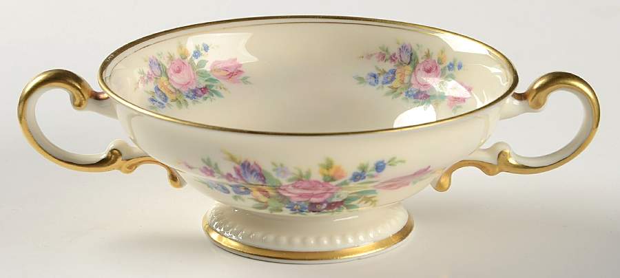 Castleton Rose Footed Cream Soup Bowl by Castleton (USA)-1
