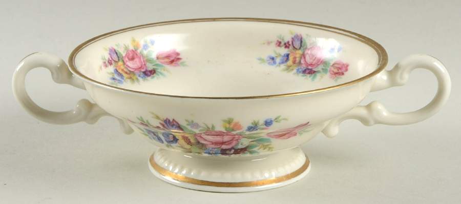 Castleton Rose Footed Cream Soup Bowl by Castleton (USA)-1