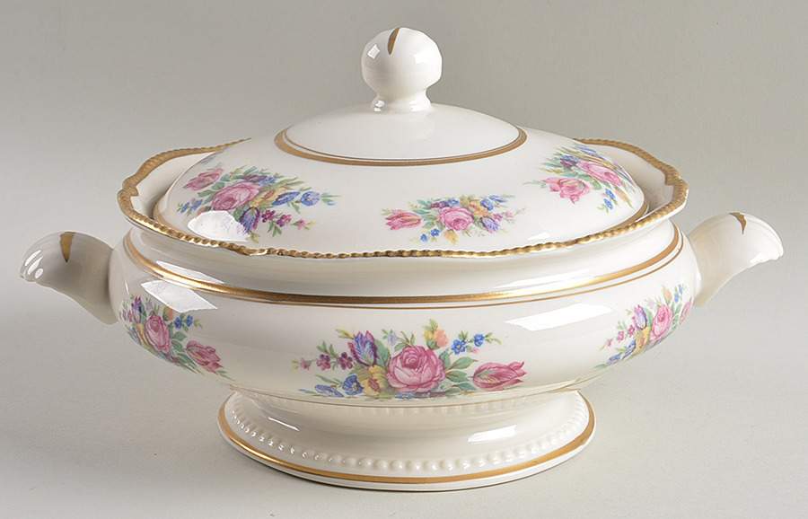 Castleton Rose Round Covered Vegetable by Castleton (USA)-1