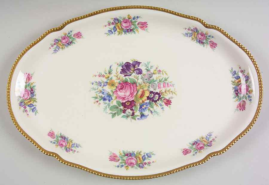 Castleton Rose 16" Oval Serving Platter by Castleton (USA)-1