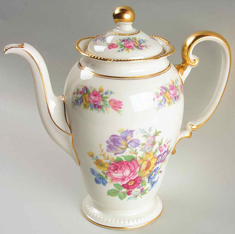 Castleton Rose Coffee Pot & Lid by Castleton (USA)-1