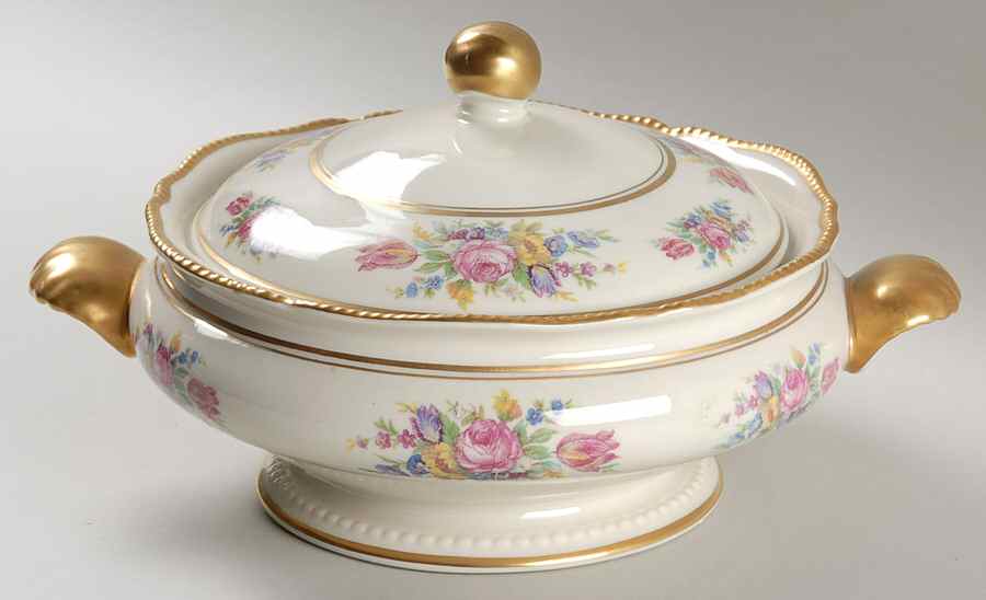Castleton Rose Round Covered Vegetable by Castleton (USA)-1