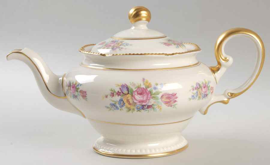 Castleton Rose Teapot & Lid by Castleton (USA)-1