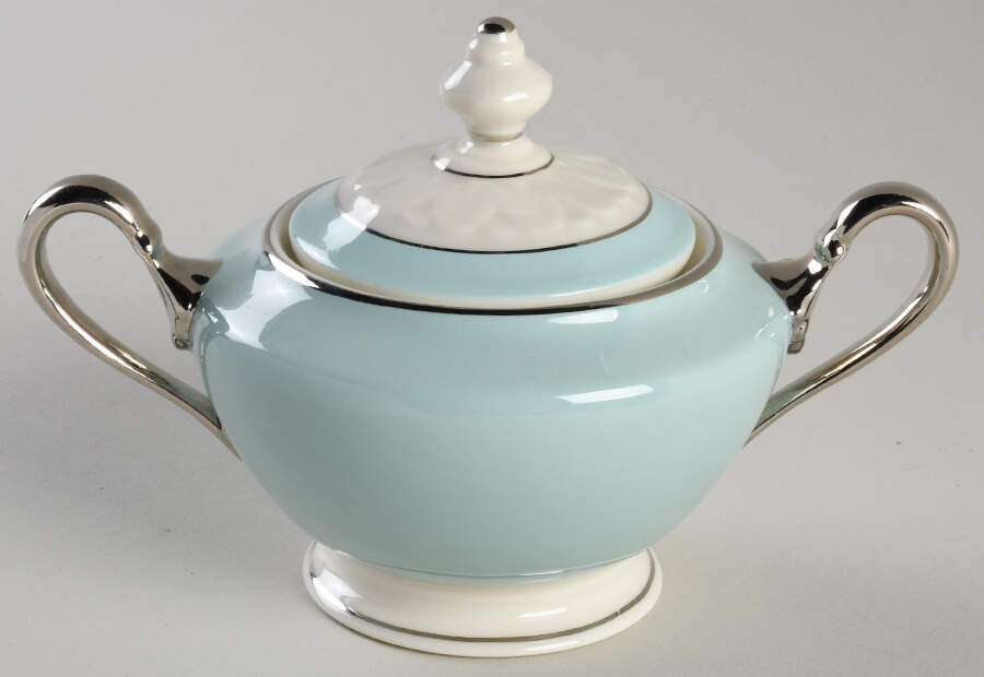 Castleton Turquoise Sugar Bowl & Lid by Castleton (USA)-1