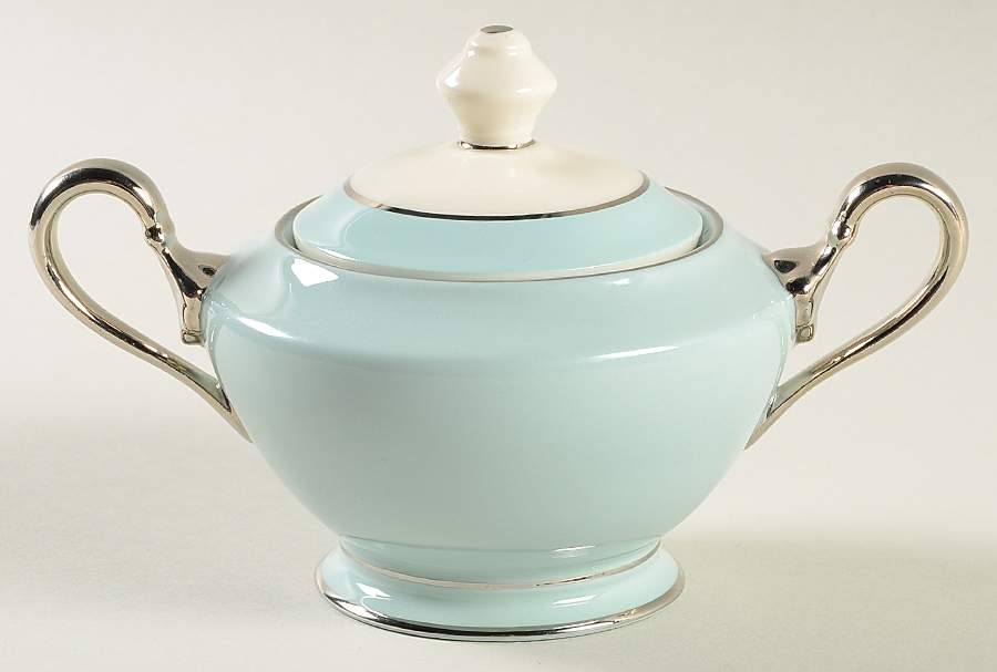 Castleton Turquoise Sugar Bowl & Lid by Castleton (USA)-1