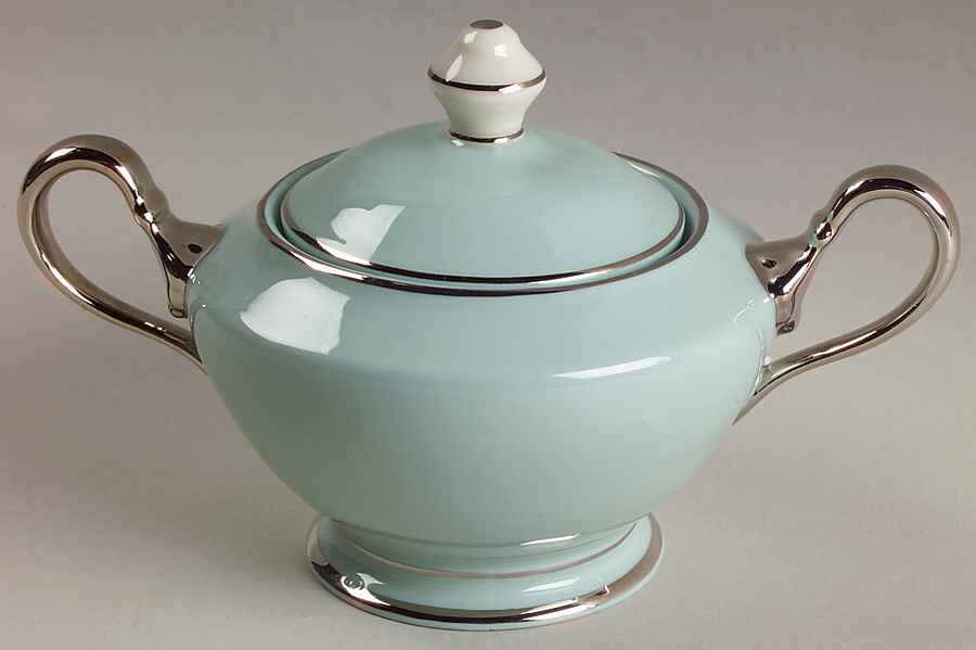 Castleton Turquoise Sugar Bowl & Lid by Castleton (USA)-1