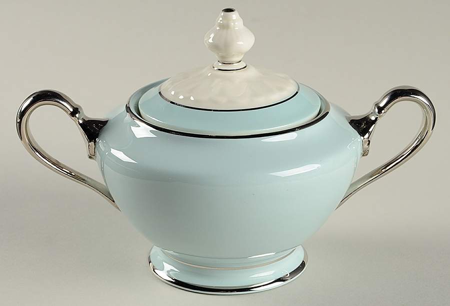 Castleton Turquoise Sugar Bowl & Lid by Castleton (USA)-1