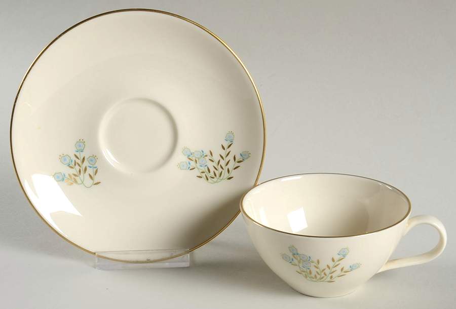 Cellini Flat Cup & Saucer Set by Castleton (USA)-1