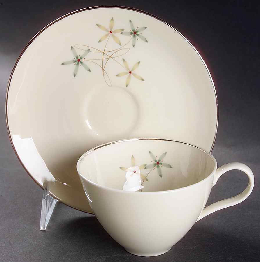 Constellation Flat Cup & Saucer Set by Castleton (USA)-1