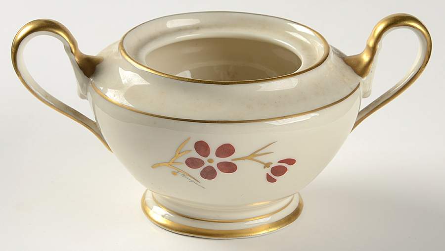 Coral Sugar Bowl No Lid by Castleton (USA)-1
