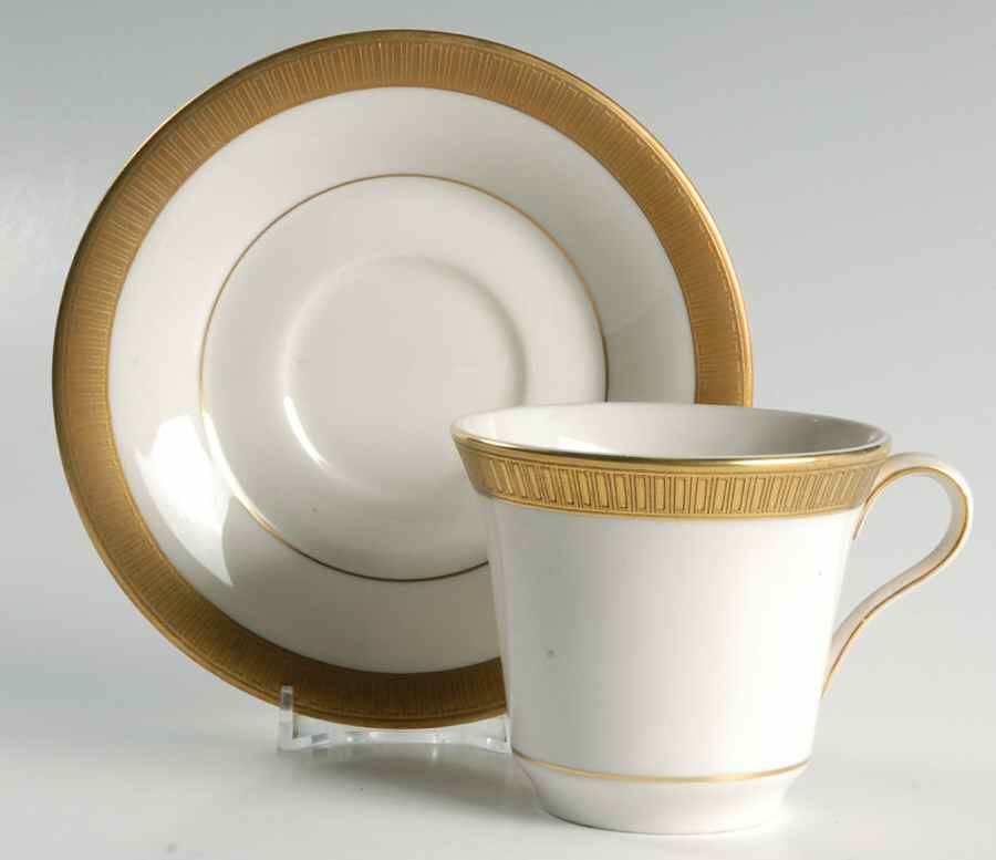 Crescendo Flat Cup & Saucer Set by Castleton (USA)-1