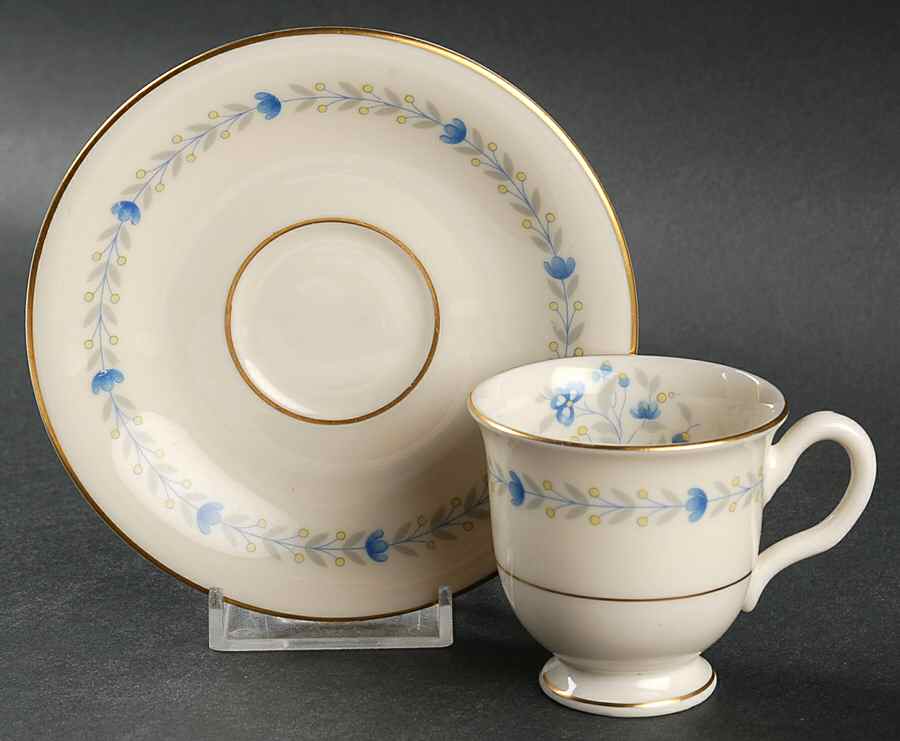 Devon Footed Demitasse Cup & Saucer Set by Castleton (USA)-1