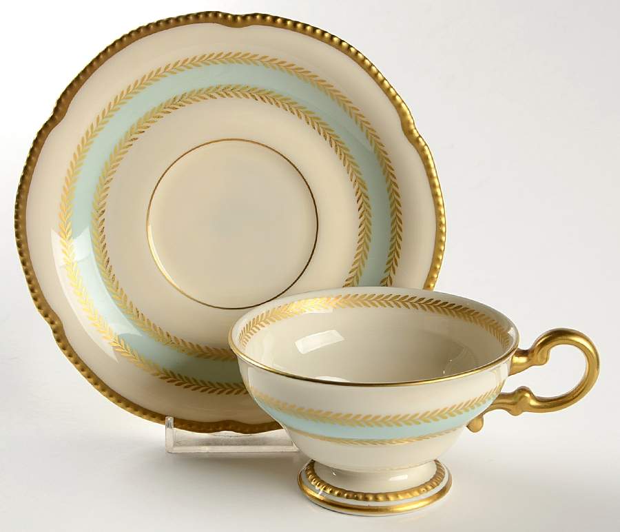 Dolores Footed Cup & Saucer Set by Castleton (USA)-1