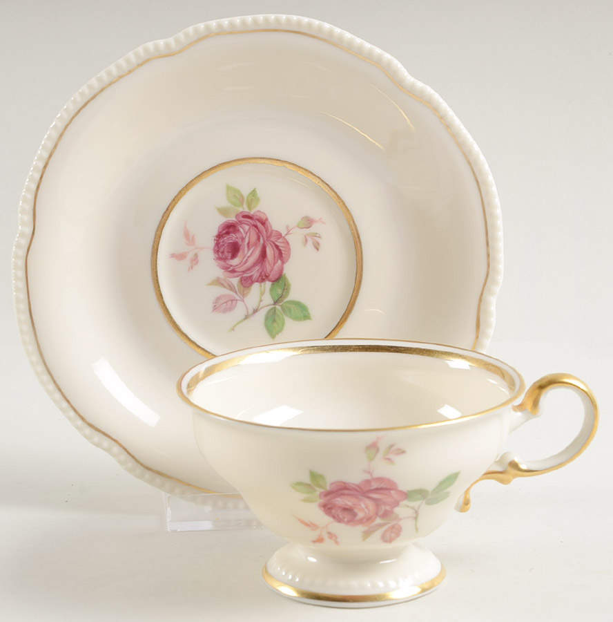 Dolly Madison Footed Cup & Saucer Set by Castleton (USA)-1