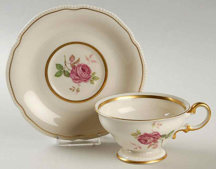 Dolly Madison Footed Cup & Saucer Set by Castleton (USA)-1