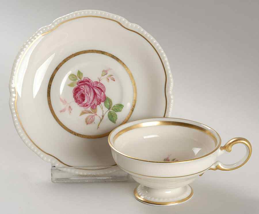 Dolly Madison Footed Demitasse Cup & Saucer Set by Castleton (USA)-1