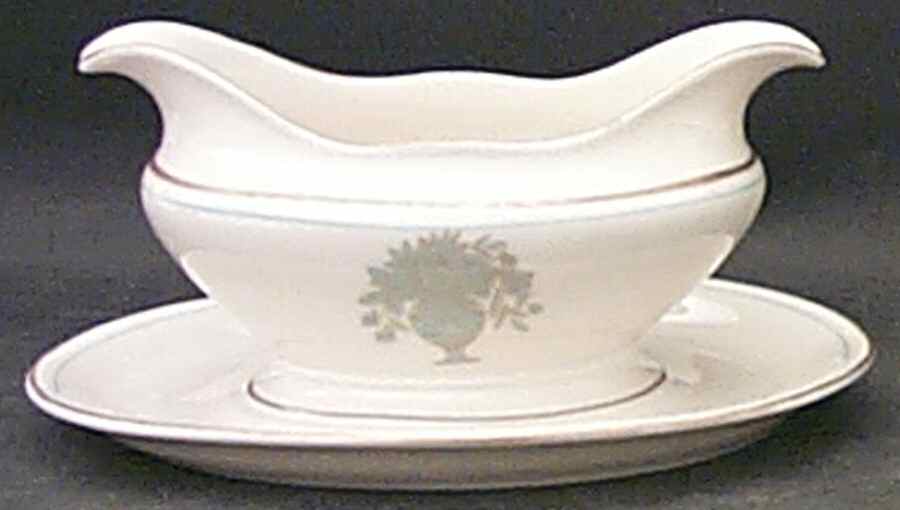 Dorset Gravy Boat with Attached Underplate by Castleton (USA)-1