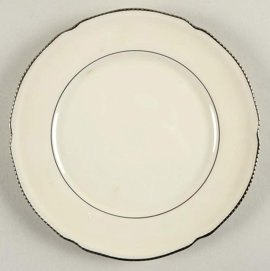 Empire (No Wreath, Platinum Trim) Salad Plate by Castleton (USA)-1